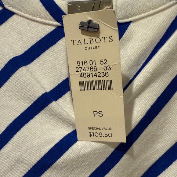 NWT Talbots Blue and White Striped Maxi Dress - Picture 2 of 2